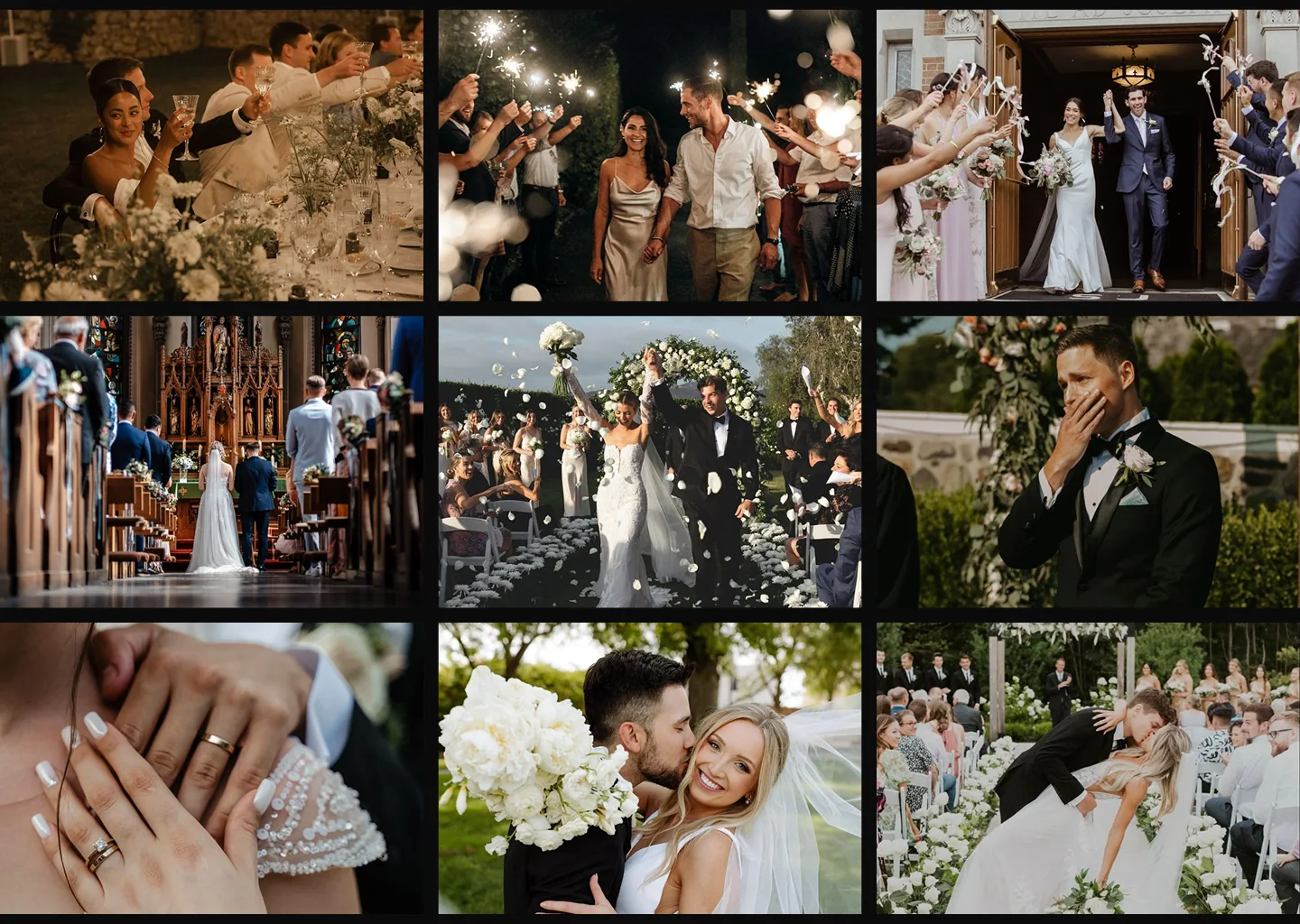 Wedding photo gallery grid